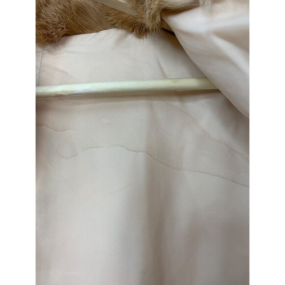 Vintage 80s Genuine Rabbit Fur Coat Size M Patchwork  RH10471 GUC Wide Sleeve - Picture 7 of 8